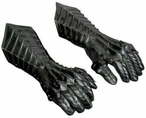 Black Antique Nazgul Gauntlets Steel Medieval armor Gloves ~ Crusader Larp Gauntlets