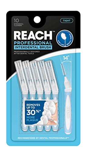 Reach Interdental Brush Tight 1.0mm | Removes up to 30% More Plaque | Special Designed for Gum Protection, PFAS Free | 10 Brushes