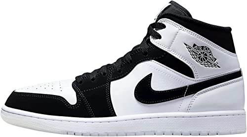 Nike Men's Air Jordan 1 Mid Shoes, White/Black-multi Color, 10