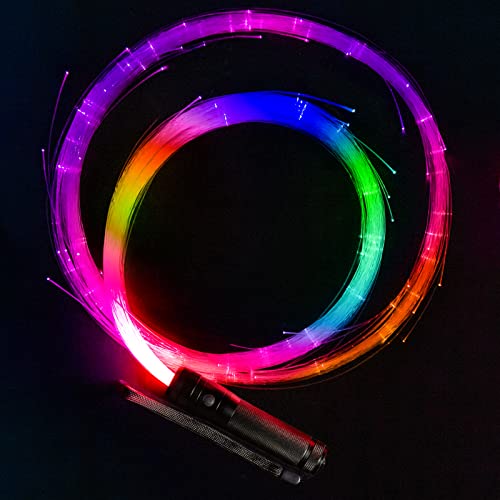 LED Fiber Optic Whip,Super Bright Dance Whips,360°Swivel Pixel Rave Whip,42 Color Effect Modes,for Dancing,Parties,Light Shows,Concerts,Live Performances