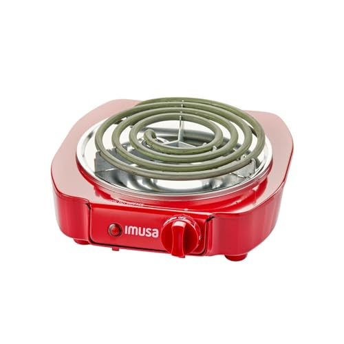 IMUSA USA GAU-80305R Electric Single Burner 1100-Watts, Red