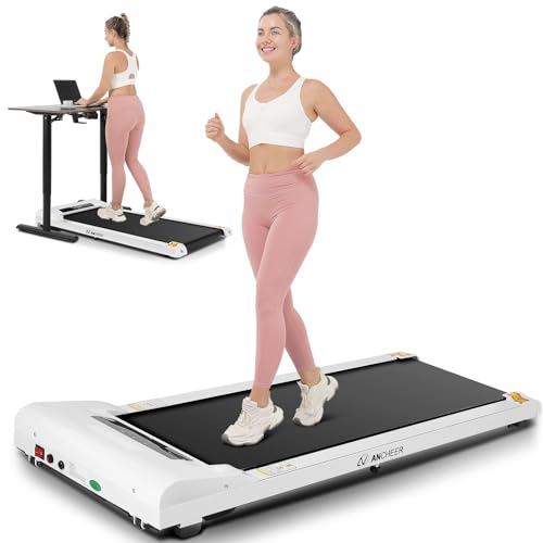 ANCHEER 2 in 1 Under Desk Walking Pad Treadmill, 2.5HP Compact Running Machine with Remote Control, 300lbs Weight Capacity for Home/Gym/Office,Ultra-Quiet, Installation-Free