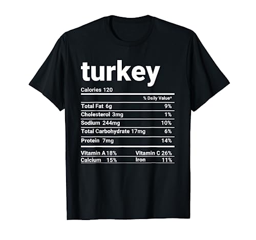 Turkey Nutrition Facts Thanksgiving Costume T-Shirt