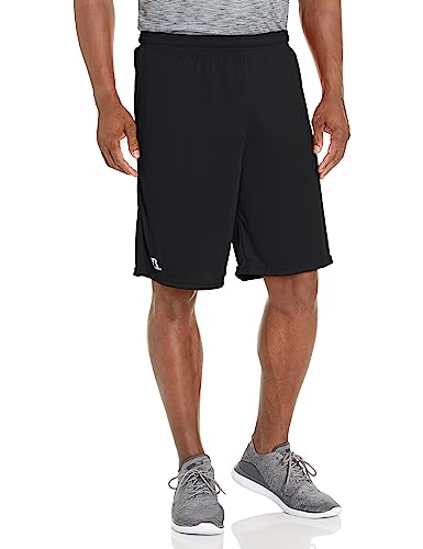 Russell Athletics Men's Dri Power Essential Performance Shorts with Pocket - Workout and Gym Active Wear, Black, XX-Large