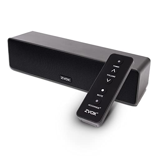 ZVOX AccuVoice AV100 Compact TV Soundbar Speaker with 6 Levels of Voice Boost, Black