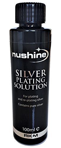 Nushine Silver Plating Solution 3.4 Oz - Permanently Plate Pure Silver onto Worn Silver, Brass, Copper and Bronze ONLY (Ecofriendly Formula)
