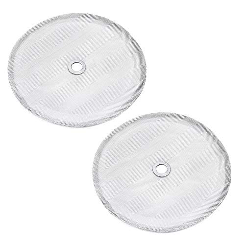 2pcs French Press Filters 34 Oz - Universal Replacement Reusable Stainless Steel 8 Cup (1000 ml / 1 Liter) Mesh Fits Most Coffee Presses with Metal Center Ring