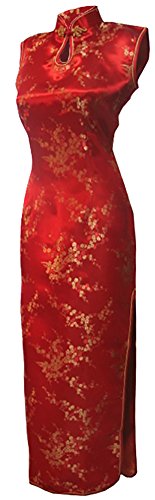 7Fairy Women's VTG Asian Red Long Chinese Wedding Dress Cheongsam Size 6 US