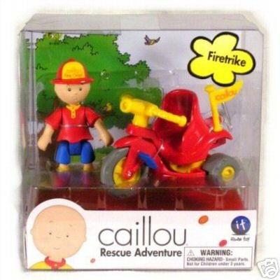 Caillou Rescue Adventure Firetrike with Caillou as Fire Chief, Poseable, 2 Piece Set, PBS Kids