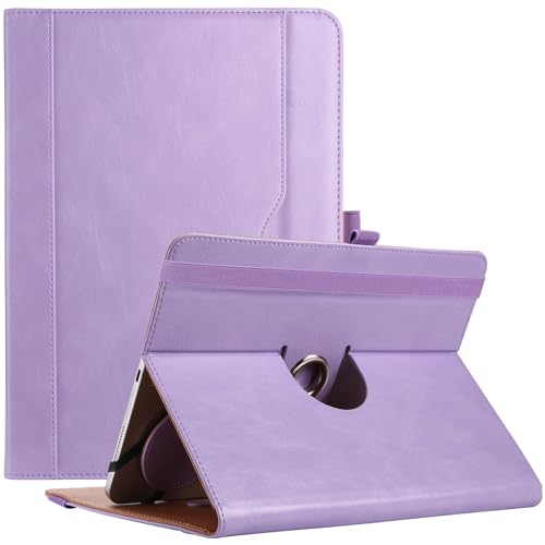 ProCase 9'-10.1' Inch Universal Tablet Case, Protective Cover Stand Folio Case for 9 10 10.1 Inch Android Touchscreen Tablet, with 360 Degree Rotatable Kickstand and Multiple Viewing -Light Purple
