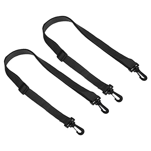 PATIKIL 20mmx1.1m Replacement Shoulder Strap, 2 Pack Adjustable Swivel Clips Hooks Buckle Slide Crossbody Bag Belt for Water Bottle Carrier Sling Bag, Black