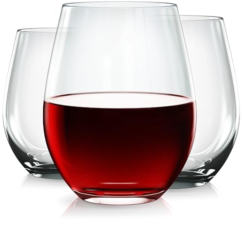 Vivocci Unbreakable Elegant Plastic Stemless Wine Glasses 20 oz | 100% Tritan Heavy Base | Shatterproof Glassware | Ideal For Cocktails & Scotch | Perfect For Homes & Bars | Dishwasher Safe | Set of 2