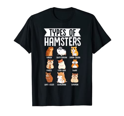 Types Of Hamsters Cute Syrian Breed Funny Rodents T-Shirt