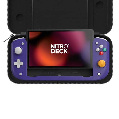 CRKD Nitro Deck Limited Edition with Carry Case - Professional Handheld Deck with Zero Stick Drift for Nintendo Switch and Switch OLED (Retro Purple - Nostalgia Collection)