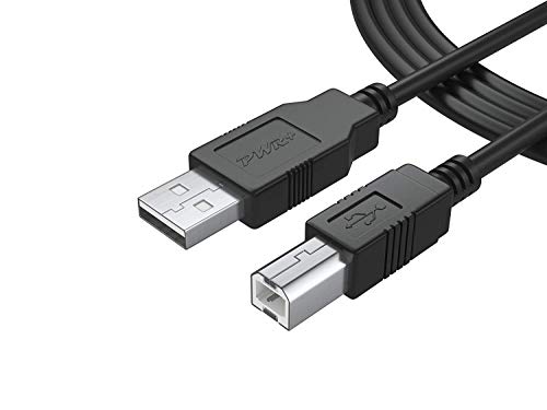 6Ft Long Midi Cable USB 2.0 Type-A to Type-B High Speed Cord for Audio Interface, Midi Keyboard, USB Microphone, Mixer, Speaker, Monitor, Instrument, Strobe Light System Laptop Mac PC