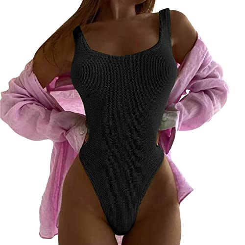 Women's Swimsuits One Piece Tummy Control Swimwear Swimsuit One Piece Push Up Swimsuits Plus Size Swimwear with High Waist Wrapped with Tieback 1 Piece Swimsuit