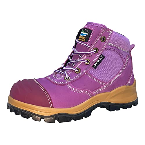 Otway Boots Otway Womens Eureka Steel Toe Safety Boots Purple 10