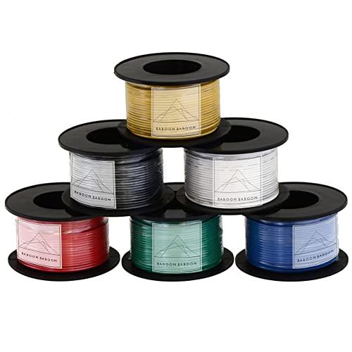 16 Gauge Wire Combo 6 Pack 12V 100'FT per Roll (600 ft Total) Auto Wire Copper Clad Aluminium Low Voltage