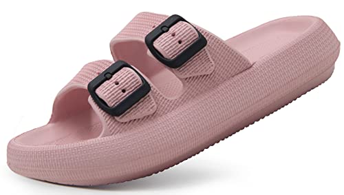 Weweya Slippers For Women Pillow Slippers Cushioned Slides Sandals Pink Women Size 9.5 10 10.5