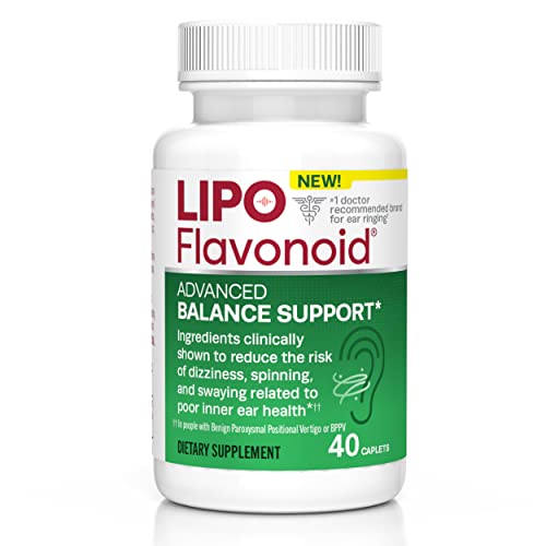 Lipo-Flavonoid Balance Support, Helps Reduce The Risk of Vertigo Like Symptoms, Dizziness, Spinning and Swaying Related to Poor Inner Ear Health, 40 Caplets