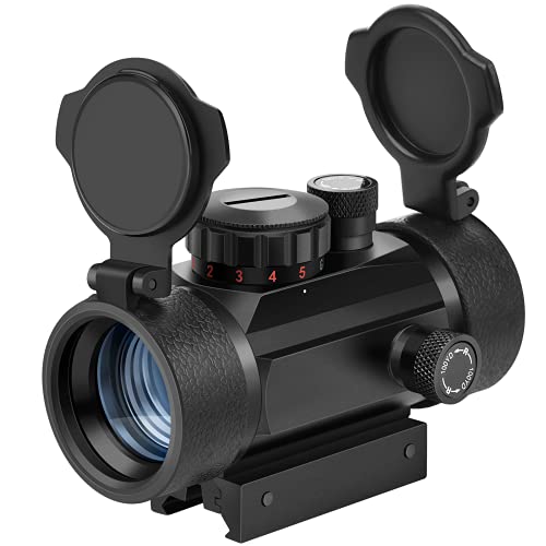 EZshoot Red Green Dot Sight Tactical Scope Reflex Sight with Lens Cap 20mm/11mm Weaver Picatinny Rail Mount