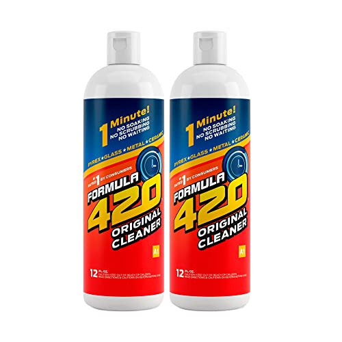 Formula 420 Cleaner - Pyrex, Glass, Metal and Ceramic - 12 Oz. Bottles. 2 Pack