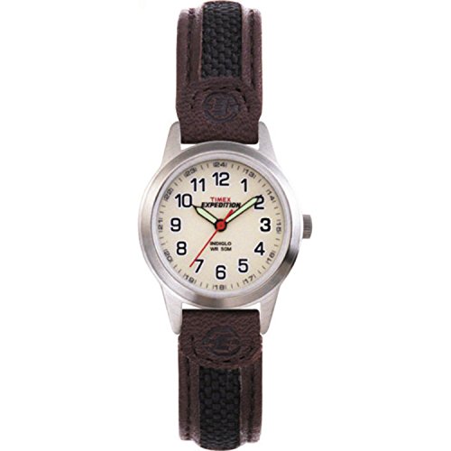 Timex Women's T41181 Expedition Field Mini Black/Brown Nylon/Leather Strap Watch