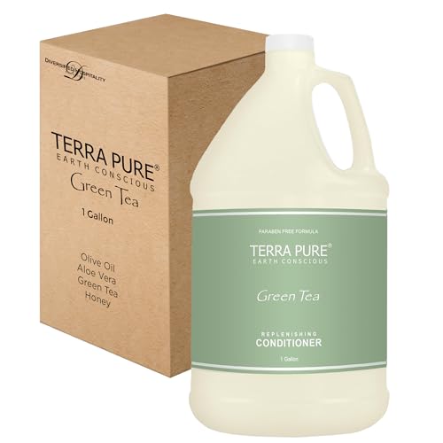 Terra Pure Green Tea Hotel Conditioner | 1 Gallon | for Hospitality & Vacation Rentals to Refill Dispensers | (Single Gallon)