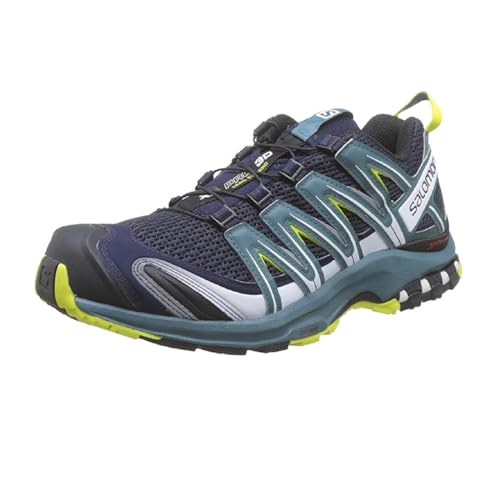 Salomon Men's XA PRO 3D Trail Running Shoes for Men, Navy Blazer / Hydro / Evening Primrose, 12