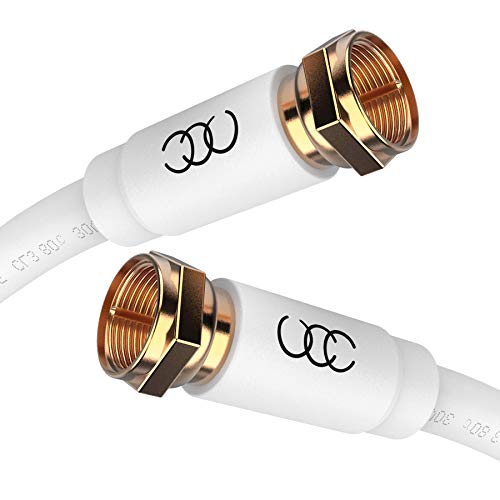 UCC Coaxial Cable (25 ft) Triple Shielded-RG6 Coax TV Cable Cord Wire in-Wall Rated-Digital Audio VideoGold Plated Connectors -25 feet