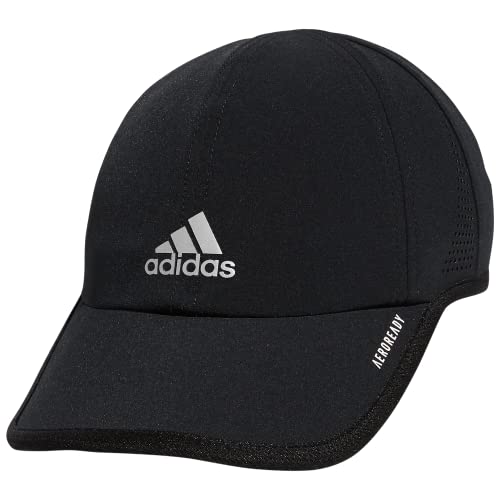 adidas Women's Superlite 2 Relaxed Adjustable Performance Hat, Black/Silver Reflective, One Size