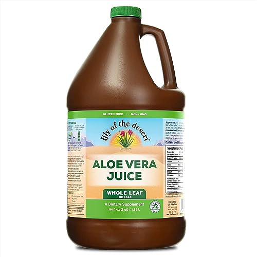 Lily Of The Desert Aloe Vera Juice - Whole Leaf Filtered Aloe Vera Drink, Non-GMO Aloe Juice with Natural Digestive Enzymes for Gut Health, Stomach Relief, Wellness, Glowing Skin, 64 Fl Oz