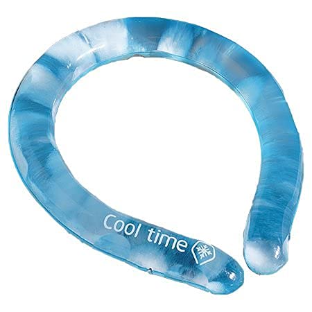 CoolTimeUSA Neck Cooling Tube | Wearable Cooling Neck Wraps for Summer Heat I Hands Free Cold Pack | Reusable Neck Cooler (Blue)