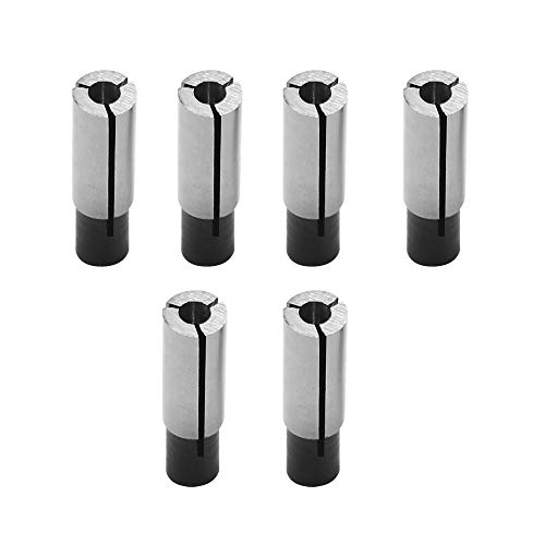 6 Packs 1/4' To 1/8' Collet Adapter for CNC Lathe Router Cutter Milling Bit Collet Reducer