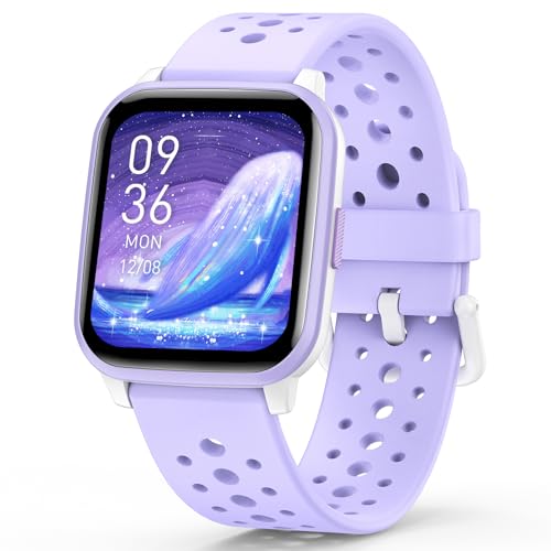 Butele Kids Smart Watch with Sleep Mode, 20 Sports Modes, 5 Games and Pedometer - Fun Birthday Gifts for 4-16 Year Olds (Purple)