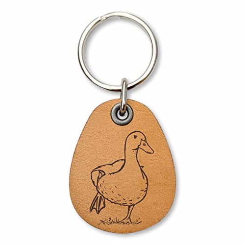 ForLeatherMore - Goose - Genuine Leather Keychain - Farm Themed Key Fobs Bag Charm