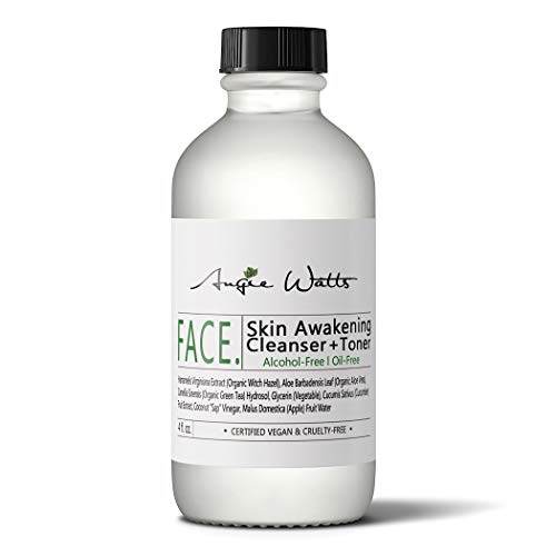 Angie Watts FACE. Skin Awakening Cleanser + Toner, 4oz - Alcohol-Free, Oil-Free Cleanser & Toner Duo | All Natural and Organic Ingredients, Vegan | Formulated with Organic Witch Hazel & Aloe