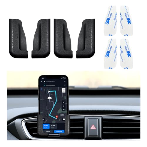 Dickno 4 PCS Multifunctional Mobile Phone Bracket, Adjustable Width Car Dashboard Phone Holder, Self Adhesive Auto Cell Phone Mount, Universal Vehicle Phone Holder for All Phones (Black)