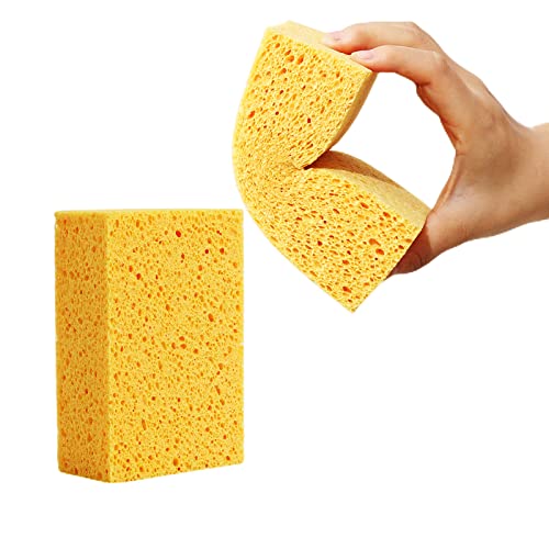 Natural Sponges Kitchen,2' Thick Extra Large Heavy Duty Scrub Sponges,Household Cleaning Sponge for Dishes,Cookware (15x10x5cm,2 Pcs)