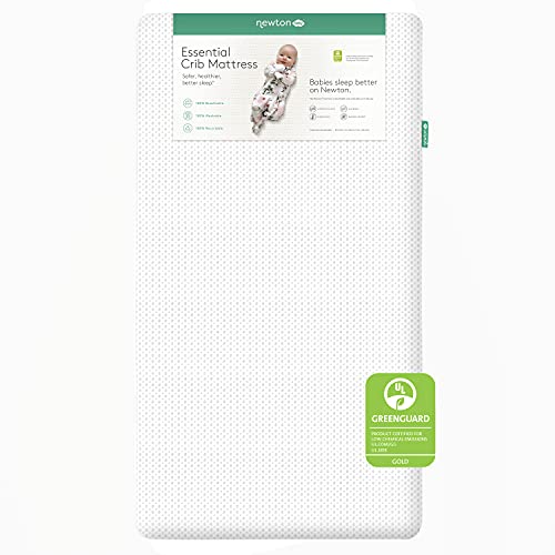 Newton Baby Essential Crib Mattress | Baby Mattress for Crib, Dual-Layer, Safe, 100% Breathable & Machine Washable Infant Crib Mattress, Removable Cover, Thick Cushion, White