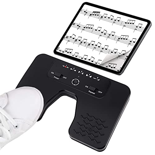 Yueyinpu Wireless Foot Pedal Double Switch Music Page Turner for Tablets Smartphones Rechargeable Anti-Skid Pad