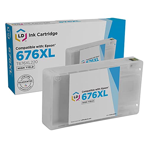 LD Products Remanufactured Ink Cartridge Replacement for Epson 676XL 676 T676XL220 High Yield (Cyan, Single-Pack) for Workforce WP-4020 WP-4530 WP-4540 WP-4010 WP-4023 WP-4090 WP-4520 WP-4533 WP-4590