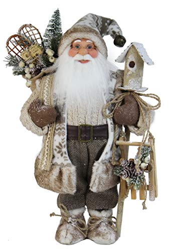 Windy Hill Collection 16' Inch Standing Woodland Birdhouse Santa Claus Christmas Figurine Figure Decoration 168290