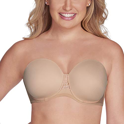 Vanity Fair Womens Beauty Back Smoothing Strapless Bra, 4-way Stretch Fabric, Lightly Lined Cups Up To H Bra, Rose Beige, 36C US