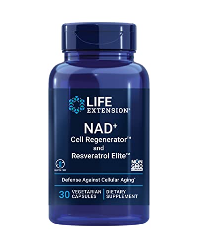 Life Extension NAD+ Cell Regenerator and Resveratrol Elite, NIAGEN nicotinamide riboside, Trans-resveratrol, quercetin, Fisetin, for Longevity, Energy, and oxidative Stress, 30 Vegetarian Capsule