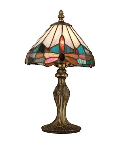 Dale Tiffany TA10606 Tiffany/Mica One Light Table Accent Lamps Collection in Bronze/Dark Finish, 7.75 inches, Brass