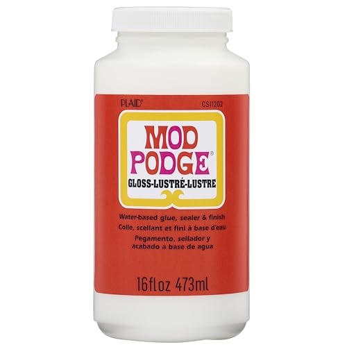 Mod Podge Gloss Sealer, Glue & Finish: All-in-One Craft Solution- Quick Dry, Easy Clean, for Wood, Paper, Fabric & More. Non-Toxic - Craft with Confidence, Made in USA, 16 oz., Pack of 1