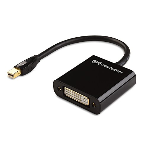 Cable Matters Mini DisplayPort to DVI Adapter (Mini DP to DVI) in Black - Thunderbolt and Thunderbolt 2 Port Compatible