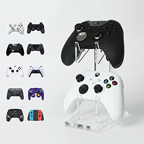 OAPRIRE Dual Controller Holder Gaming Accessories, Suitable for Almost All Controllers, Controller Stand for Xbox ONE PS4 PS5 STEAM PC (Crystal Clear)