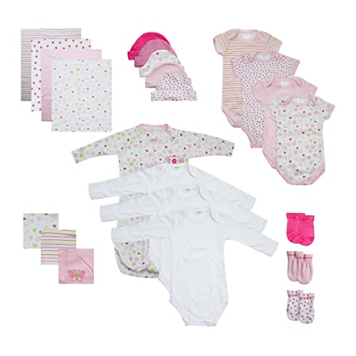 SpaSilk Essential Newborn Baby Layette Set - 0-6 Months - Pink Girl, Set of 23